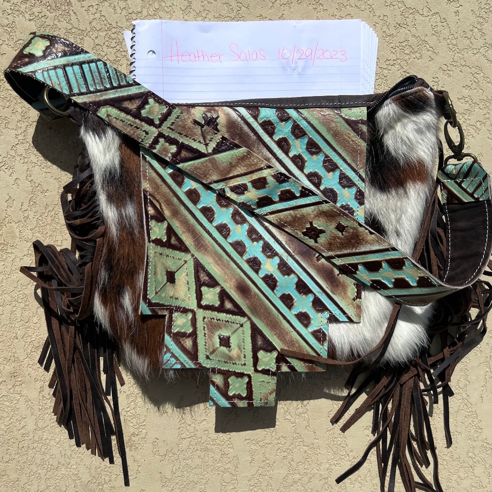 Dancing Cactus Designs Cowhide Purse